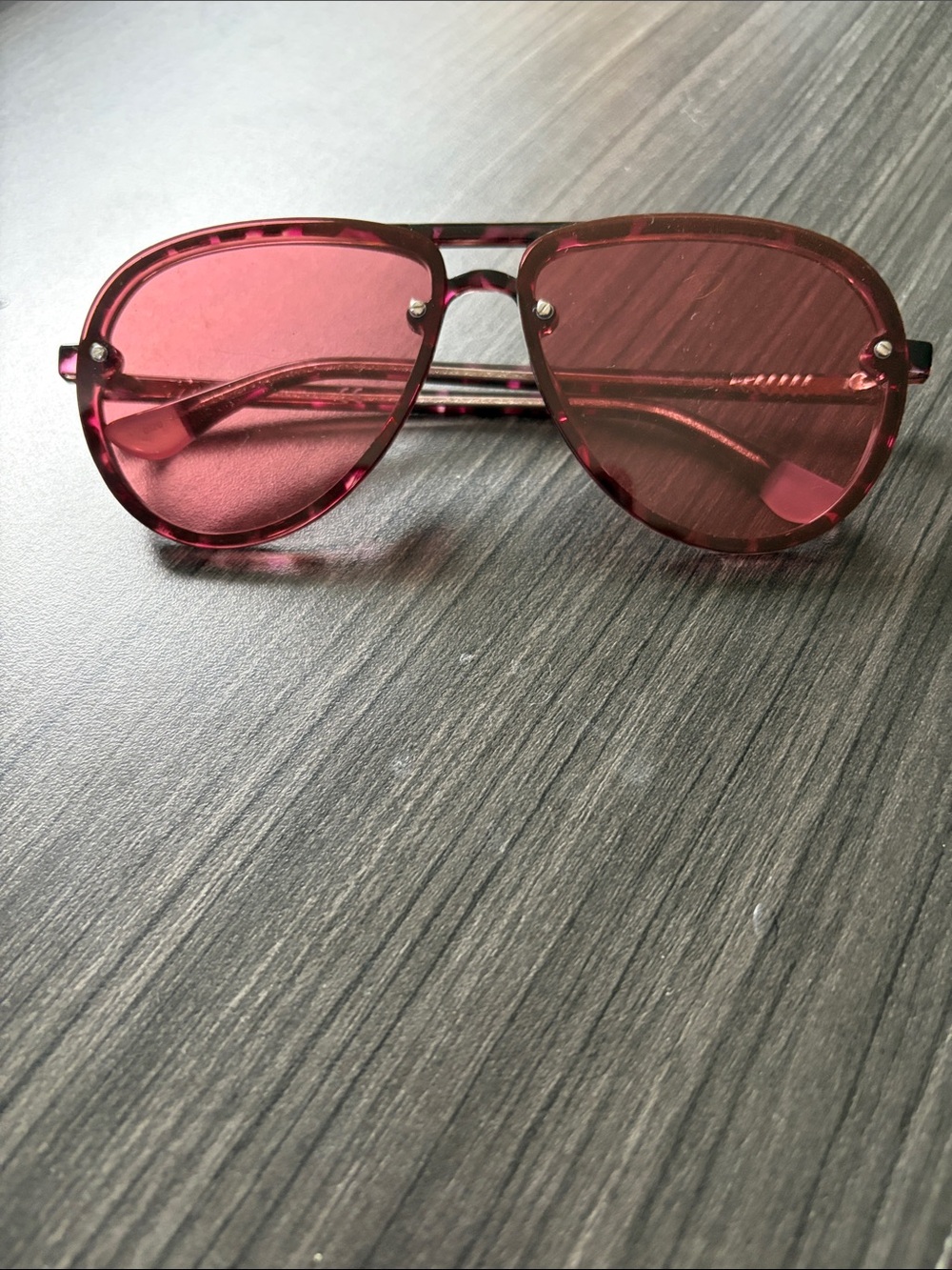 Victoria’s Secret Women’s Aviator Sunglasses in Pink Transparent Finish